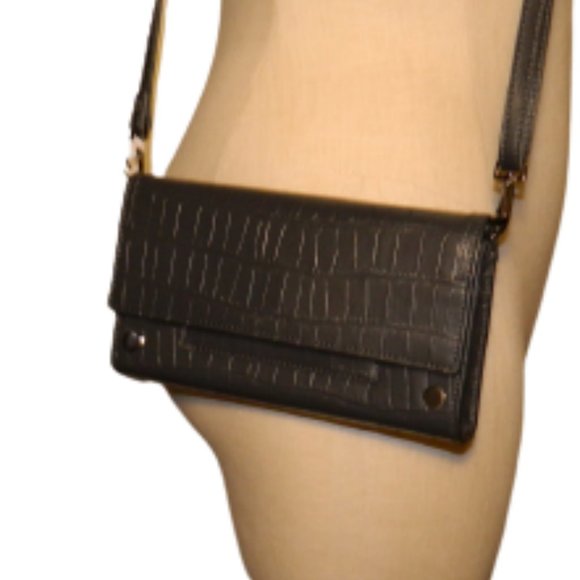 Hammitt $375 AJ Crossbody Clutch Rivers Croco NWT! - Picture 3 of 6